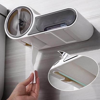 Wall Mounted Toilet Paper Holder with Space Saving Modern Design