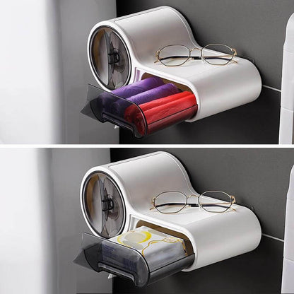 Wall Mounted Toilet Paper Holder with Space Saving Modern Design