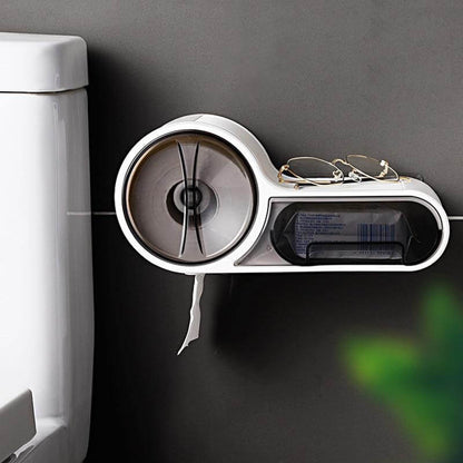 Wall Mounted Toilet Paper Holder with Space Saving Modern Design