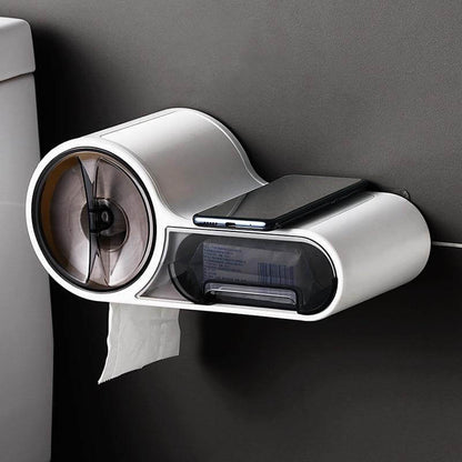 Wall Mounted Toilet Paper Holder with Space Saving Modern Design