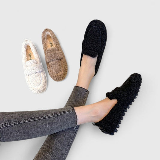 Warm Lambswool Slippers with Non-Slip Rubber Sole