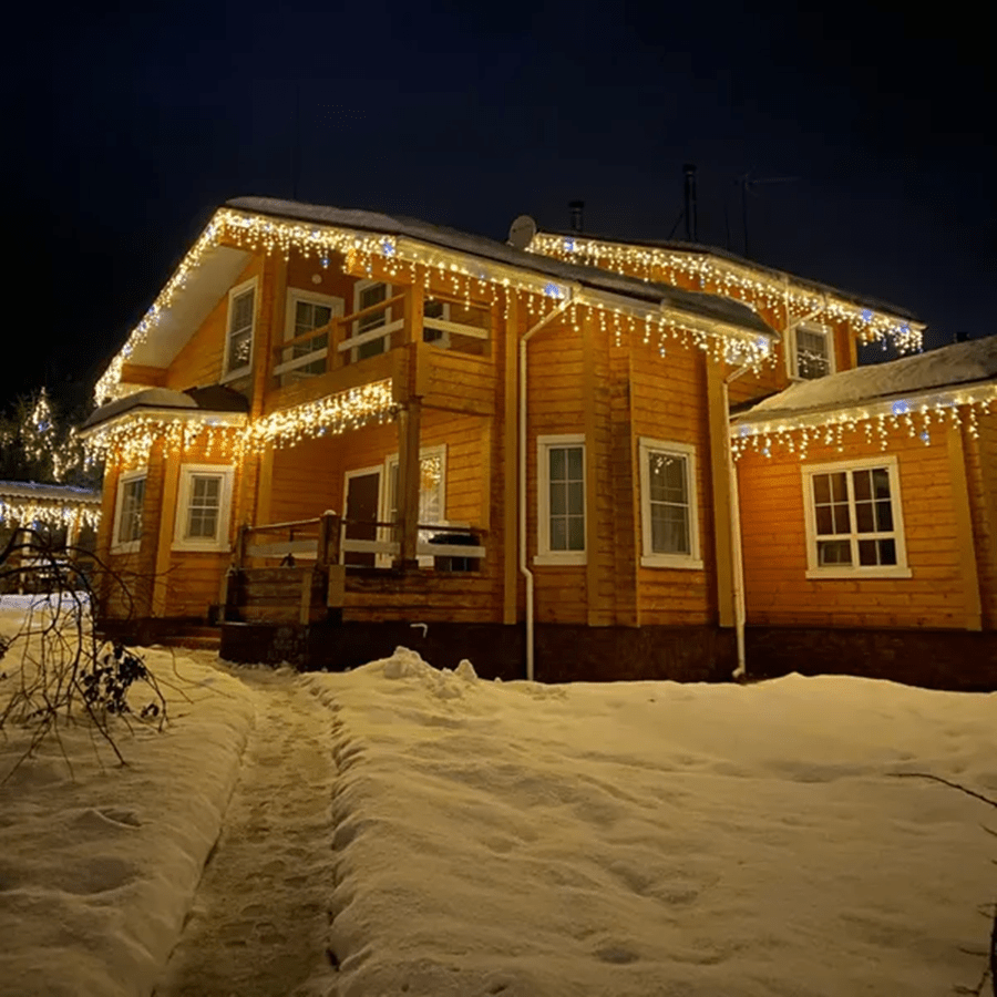 Warm White LED Curtain Lights with Twinkle Effect
