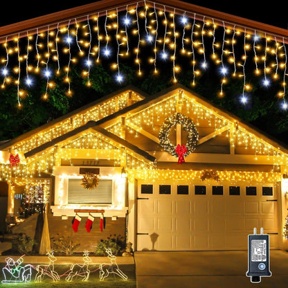 Warm White LED Curtain Lights with Twinkle Effect