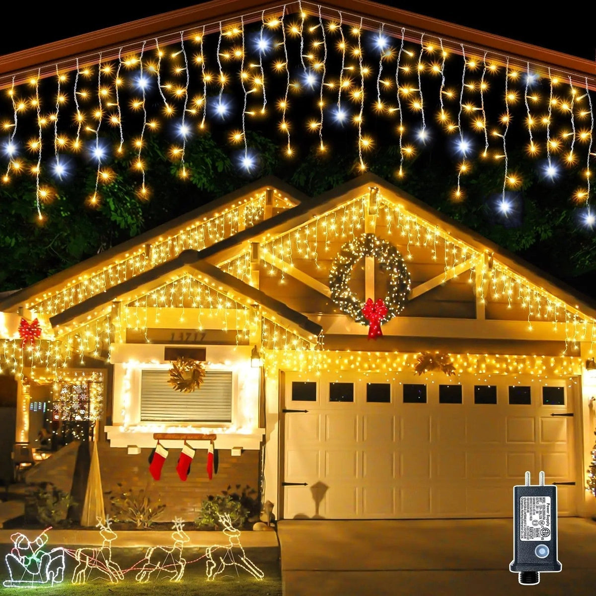 Warm White LED Curtain String Lights for Garden and Event Decor
