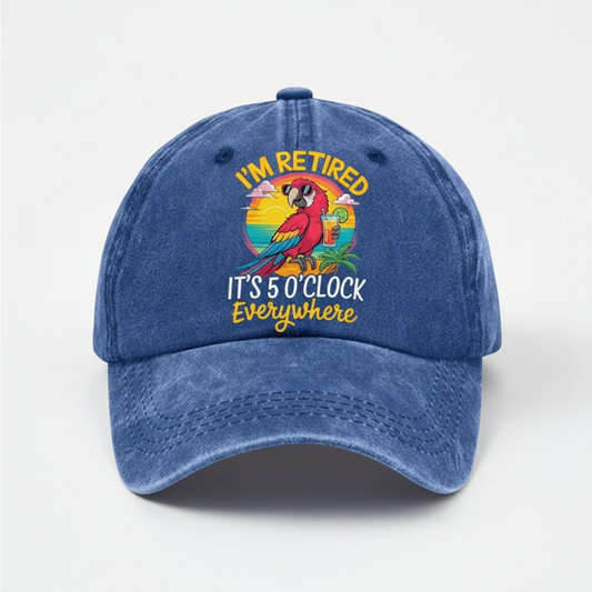 Washed Baseball Cap Adjustable Embroidered Casual Curved Brim Hat
