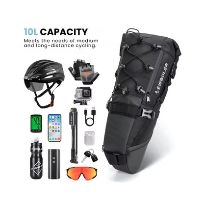Waterproof Bike Saddle Bag 10L Lightweight Cycling Seat Pack