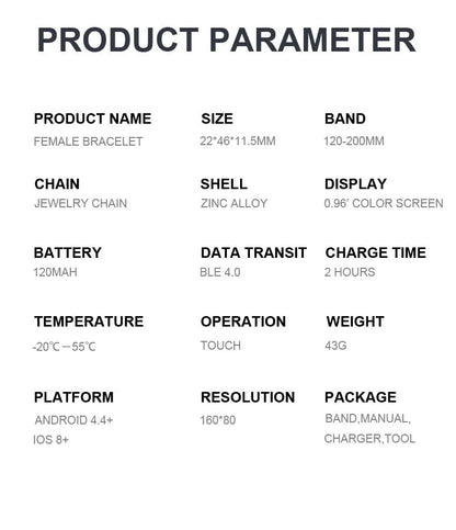 Waterproof Fitness Tracker Smart Bracelet with Heart Rate and Activity Monitoring for Women