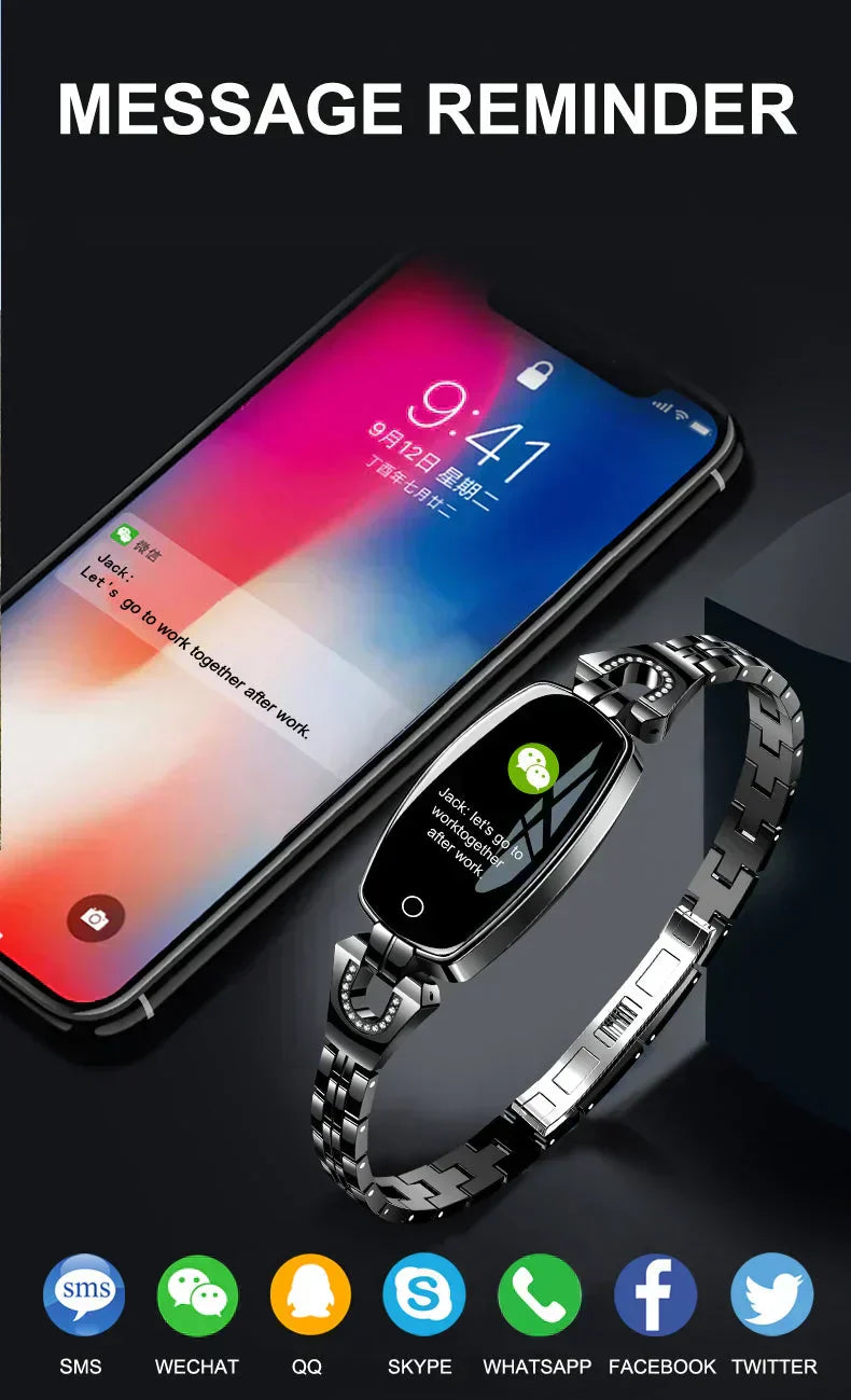 Waterproof Fitness Tracker Smart Bracelet with Heart Rate and Activity Monitoring for Women