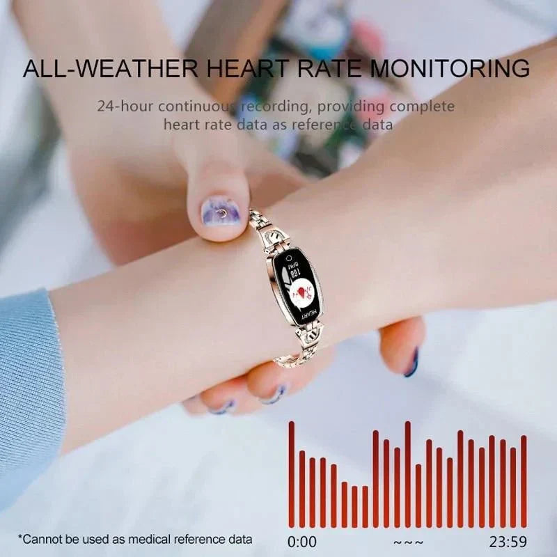 Waterproof Fitness Tracker Smart Bracelet with Heart Rate and Activity Monitoring for Women