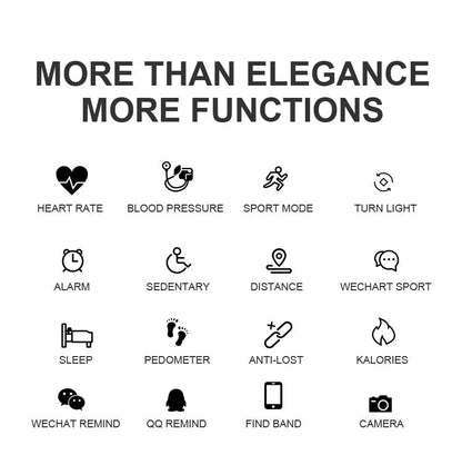 Waterproof Fitness Tracker Smart Bracelet with Heart Rate and Activity Monitoring for Women