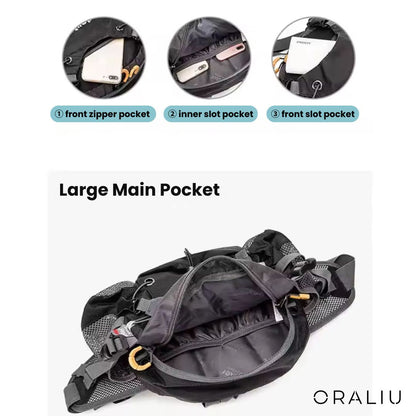 Waterproof Hiking Waist Bag 5L with Multiple Zipper Pockets