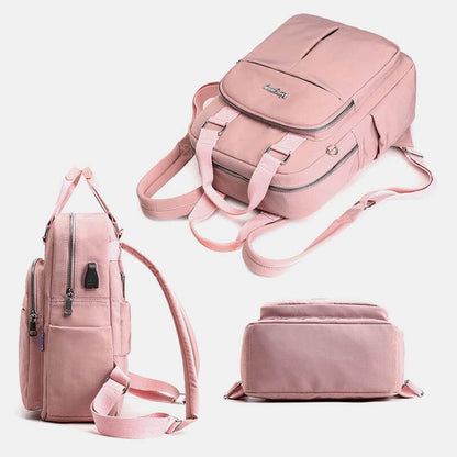 Waterproof Multifunction Backpack with USB Charging Port Durable Travel Work School Bag