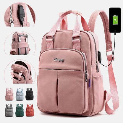Waterproof Multifunction Backpack with USB Charging Port Durable Travel Work School Bag