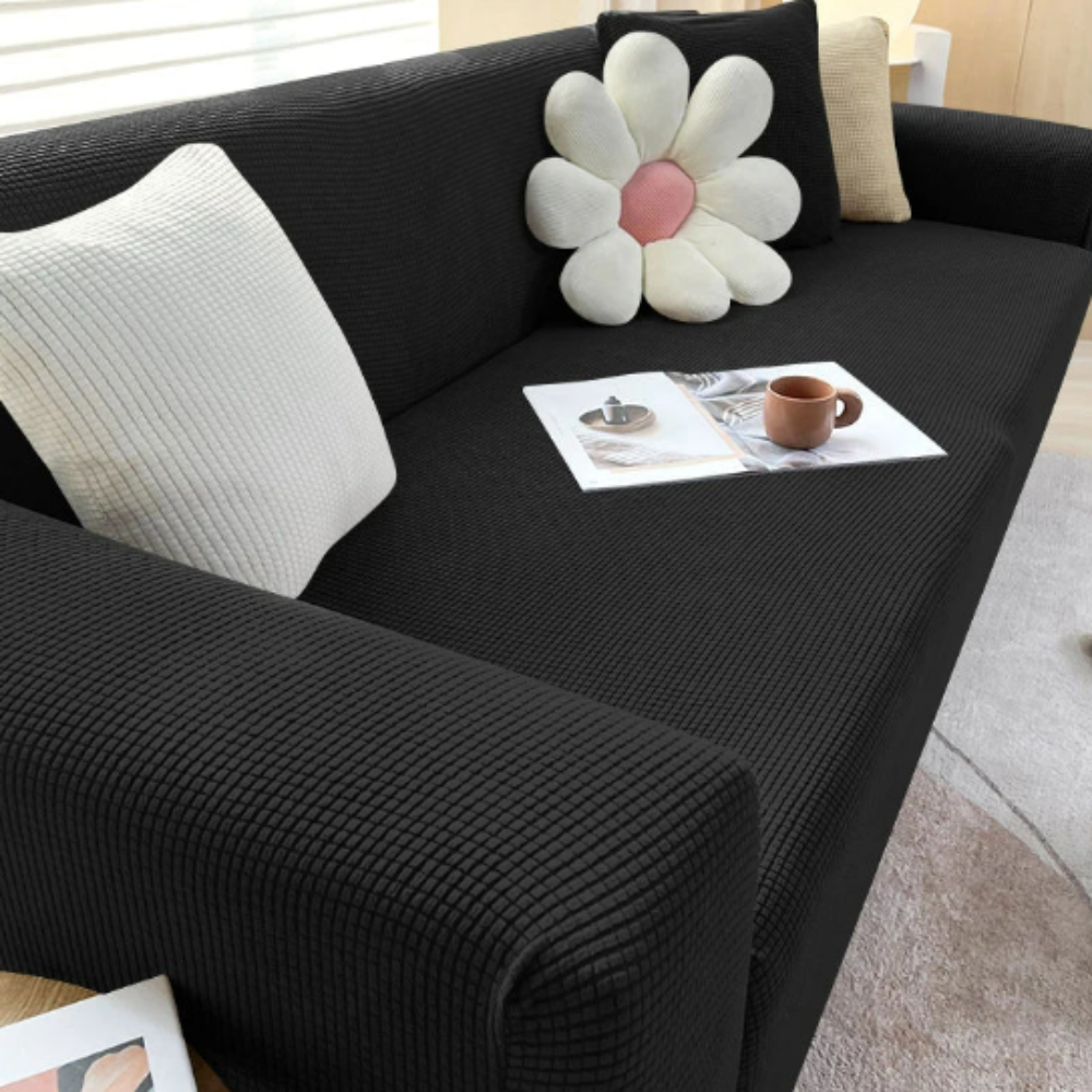 Waterproof Non-Slip Sofa Cover with Ribbed Jacquard Fabric for Pets and Home