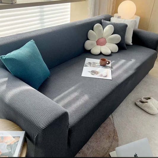 Waterproof Non-Slip Sofa Cover with Ribbed Jacquard Fabric for Pets and Home