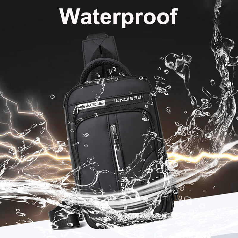 Waterproof Oxford Crossbody Bag Anti Theft Sling with USB Charging