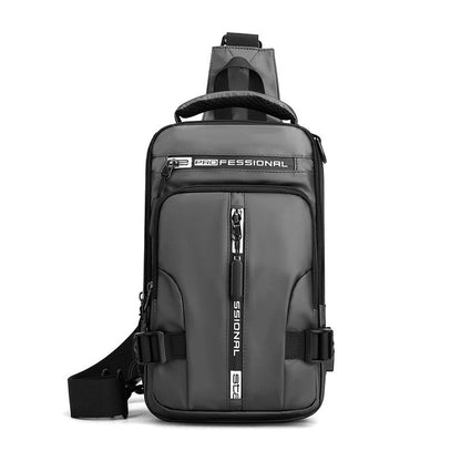 Waterproof Oxford Crossbody Bag Anti Theft Sling with USB Charging
