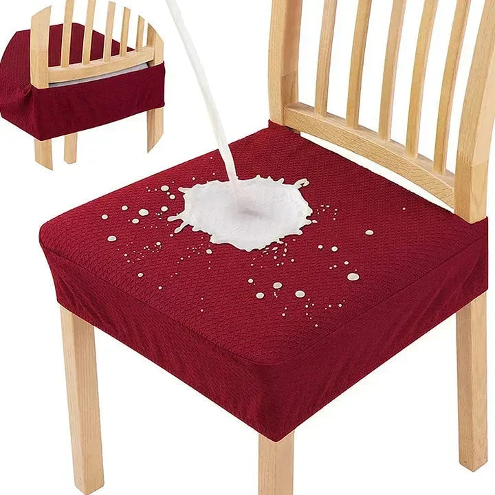 Waterproof Stretch Dining Chair Seat Cover with Jacquard Fabric
