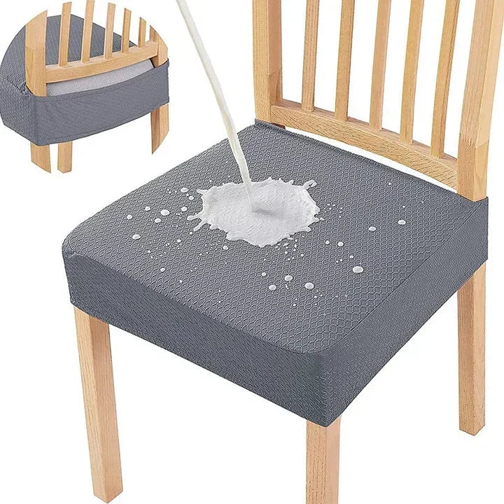 Waterproof Stretch Dining Chair Seat Cover with Jacquard Fabric