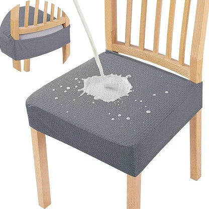 Waterproof Stretch Dining Chair Seat Cover with Jacquard Fabric
