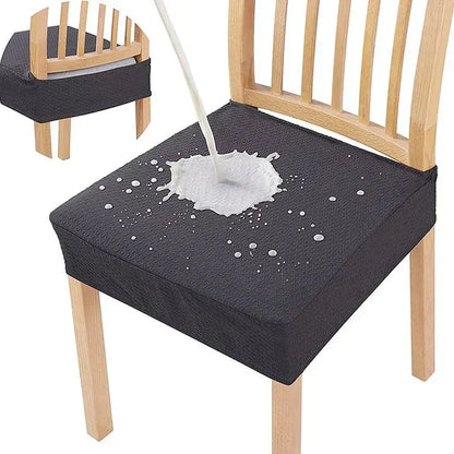 Waterproof Stretch Dining Chair Seat Cover with Jacquard Fabric