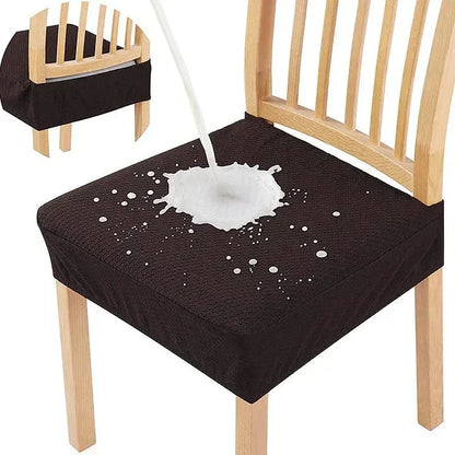 Waterproof Stretch Dining Chair Seat Cover with Jacquard Fabric