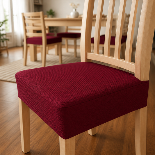 Waterproof Stretch Dining Chair Seat Cover with Jacquard Fabric