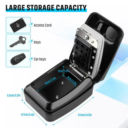 Waterproof Wall Mounted Key Safe Box with Combination Lock for Secure Outdoor Key Storage