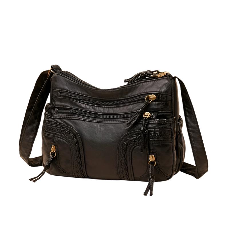 WeaveStyle Woven Shoulder Bag Elegant Lightweight Spacious Everyday Handbag