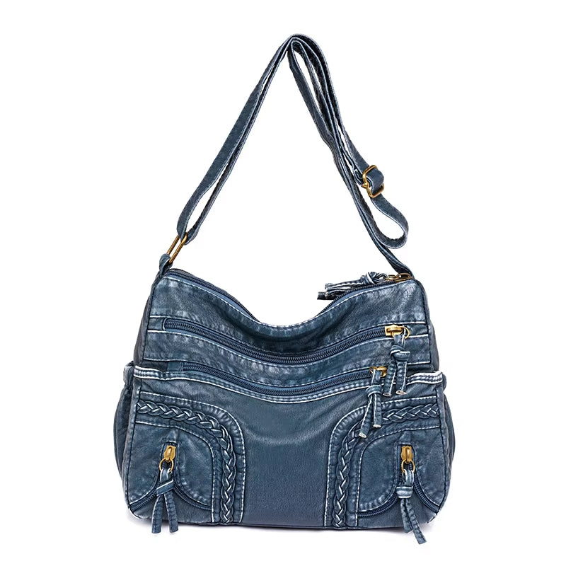 WeaveStyle Woven Shoulder Bag Elegant Lightweight Spacious Everyday Handbag