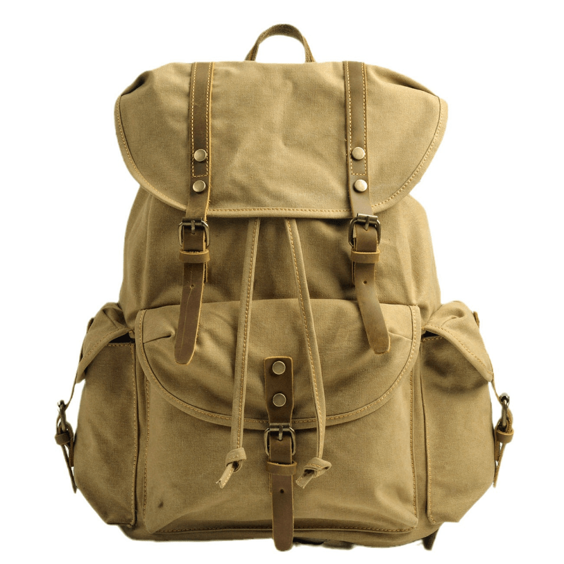 WessPack Military Canvas Backpack Rugged Travel Rucksack