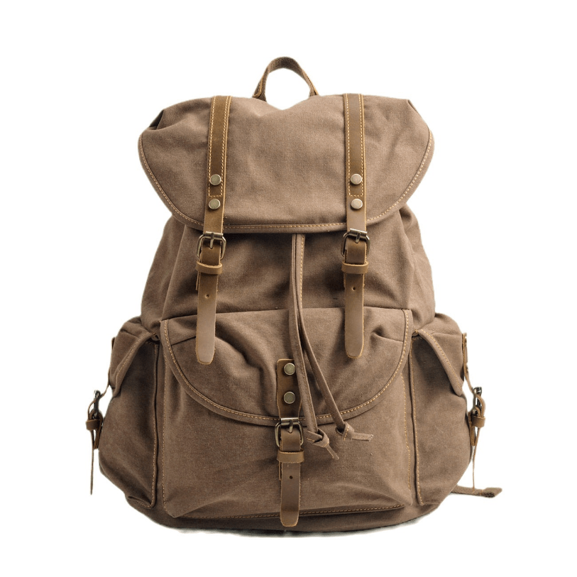 WessPack Military Canvas Backpack Rugged Travel Rucksack
