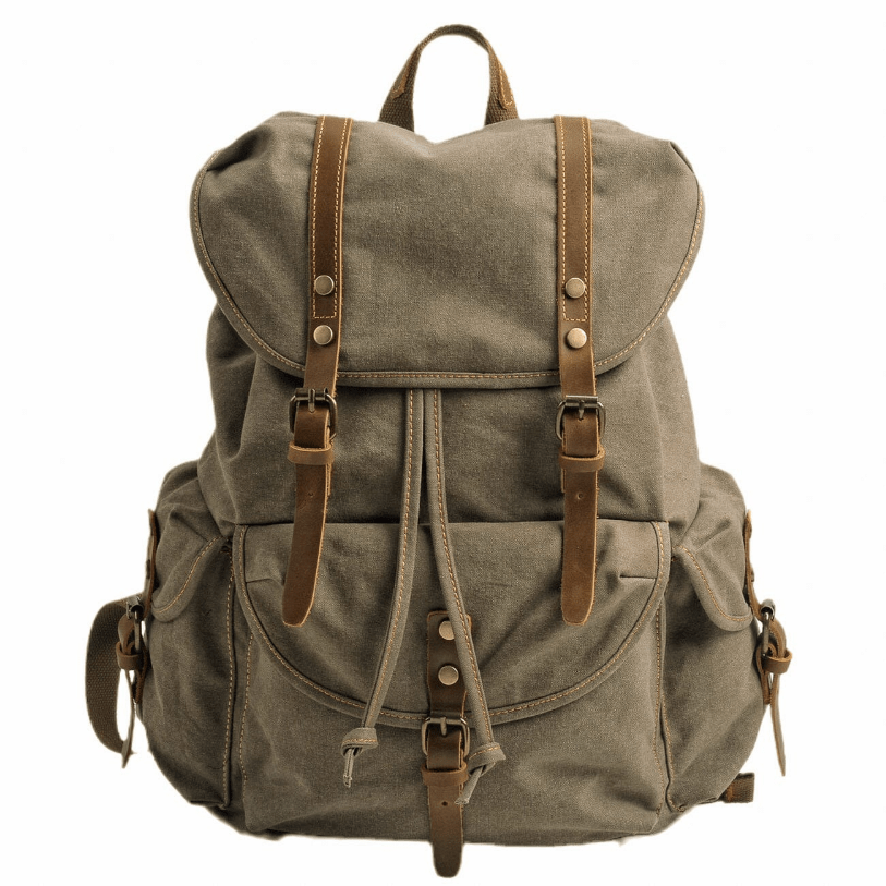 WessPack Military Canvas Backpack Rugged Travel Rucksack