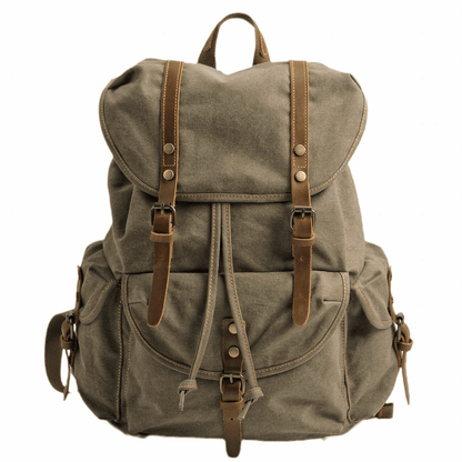 WessPack Military Canvas Backpack Rugged Travel Rucksack
