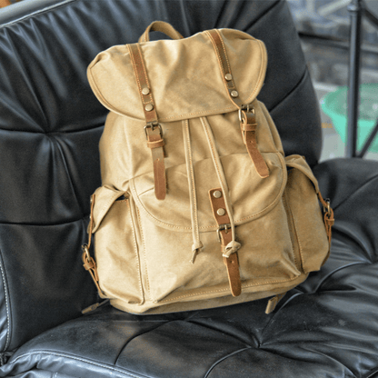WessPack Military Canvas Backpack Rugged Travel Rucksack