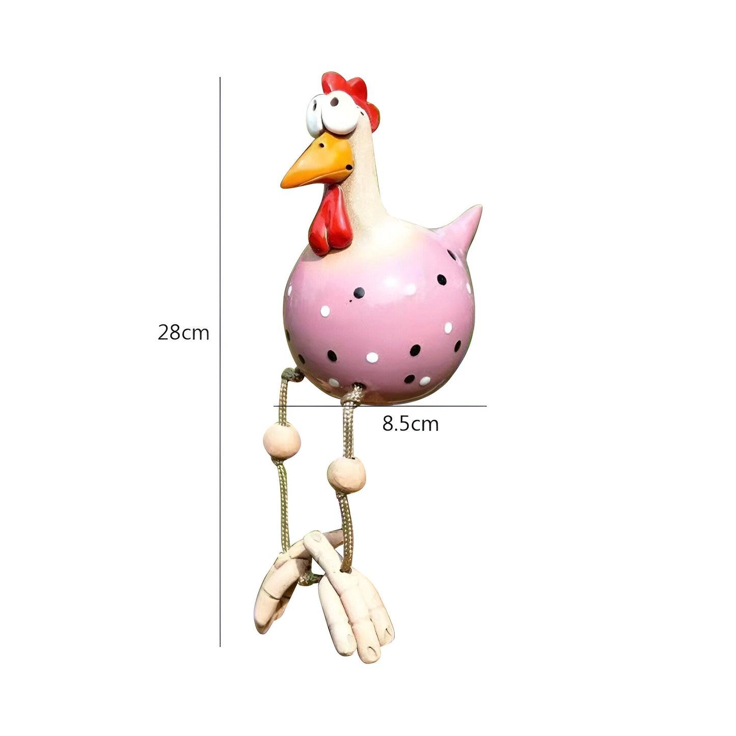 Whimsical Big Eyed Rooster Garden Statue with Weatherproof Design
