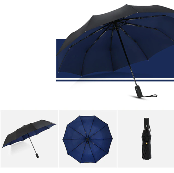 Windproof Storm Umbrella Compact Lightweight Auto Open Travel Umbrella