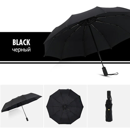 Windproof Storm Umbrella Compact Lightweight Auto Open Travel Umbrella
