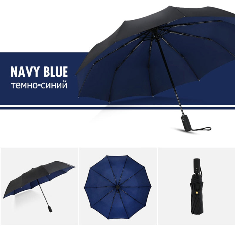 Windproof Storm Umbrella Compact Lightweight Auto Open Travel Umbrella