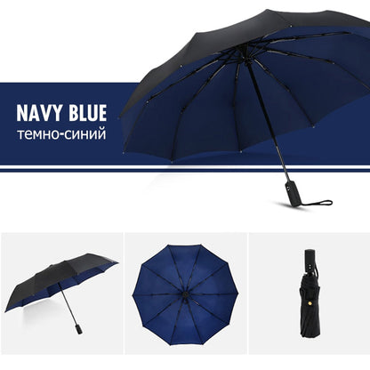 Windproof Storm Umbrella Compact Lightweight Auto Open Travel Umbrella