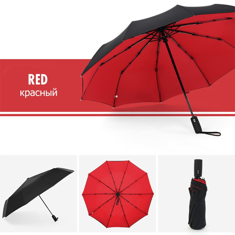 Windproof Storm Umbrella Compact Lightweight Auto Open Travel Umbrella