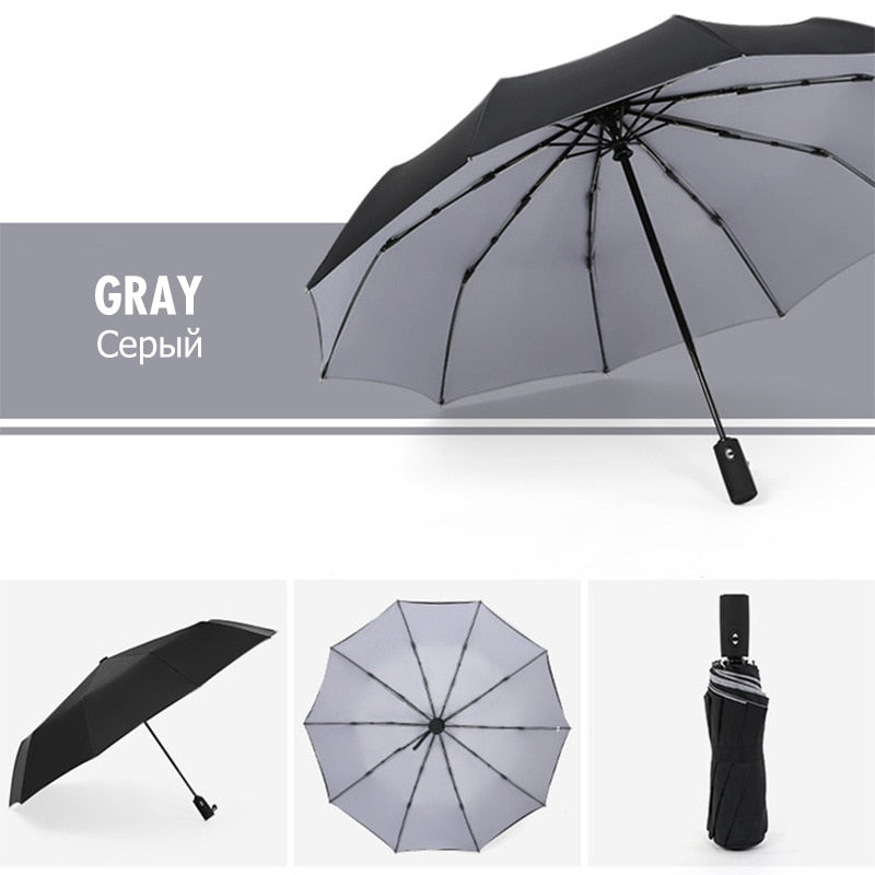 Windproof Storm Umbrella Compact Lightweight Auto Open Travel Umbrella