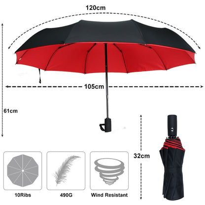 Windproof Storm Umbrella Compact Lightweight Auto Open Travel Umbrella