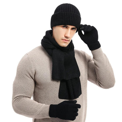 Winter Accessories Set - Knitted Beanie, Scarf & Gloves