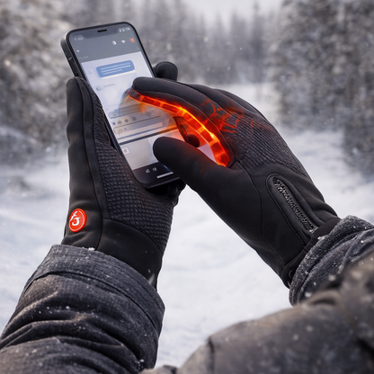 Beheizbare Winterhandschuhe, Thermo-Handschuhe mit Touchscreen-Funktion für draußen, verstellbar
