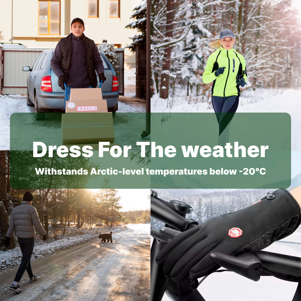 Beheizbare Winterhandschuhe, Thermo-Handschuhe mit Touchscreen-Funktion für draußen, verstellbar