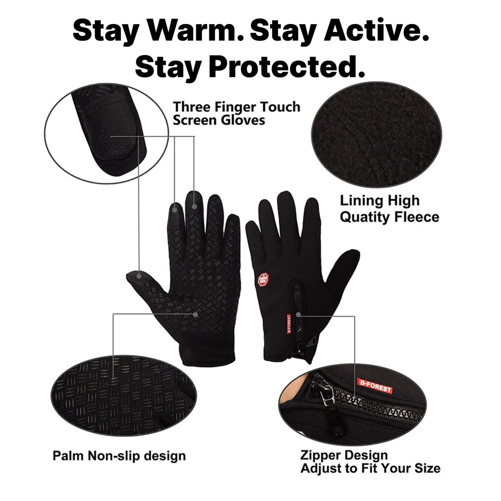 Beheizbare Winterhandschuhe, Thermo-Handschuhe mit Touchscreen-Funktion für draußen, verstellbar