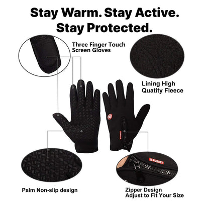 Beheizbare Winterhandschuhe, Thermo-Handschuhe mit Touchscreen-Funktion für draußen, verstellbar