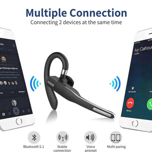 Wireless Bluetooth Headset with Dual Microphone Noise Cancelling and Long Battery Life