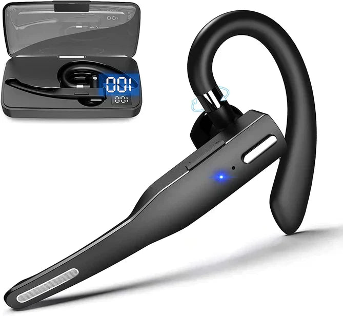 Wireless Bluetooth Headset with Dual Microphone Noise Cancelling and Long Battery Life